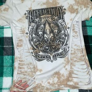 Affliction cut out shirt